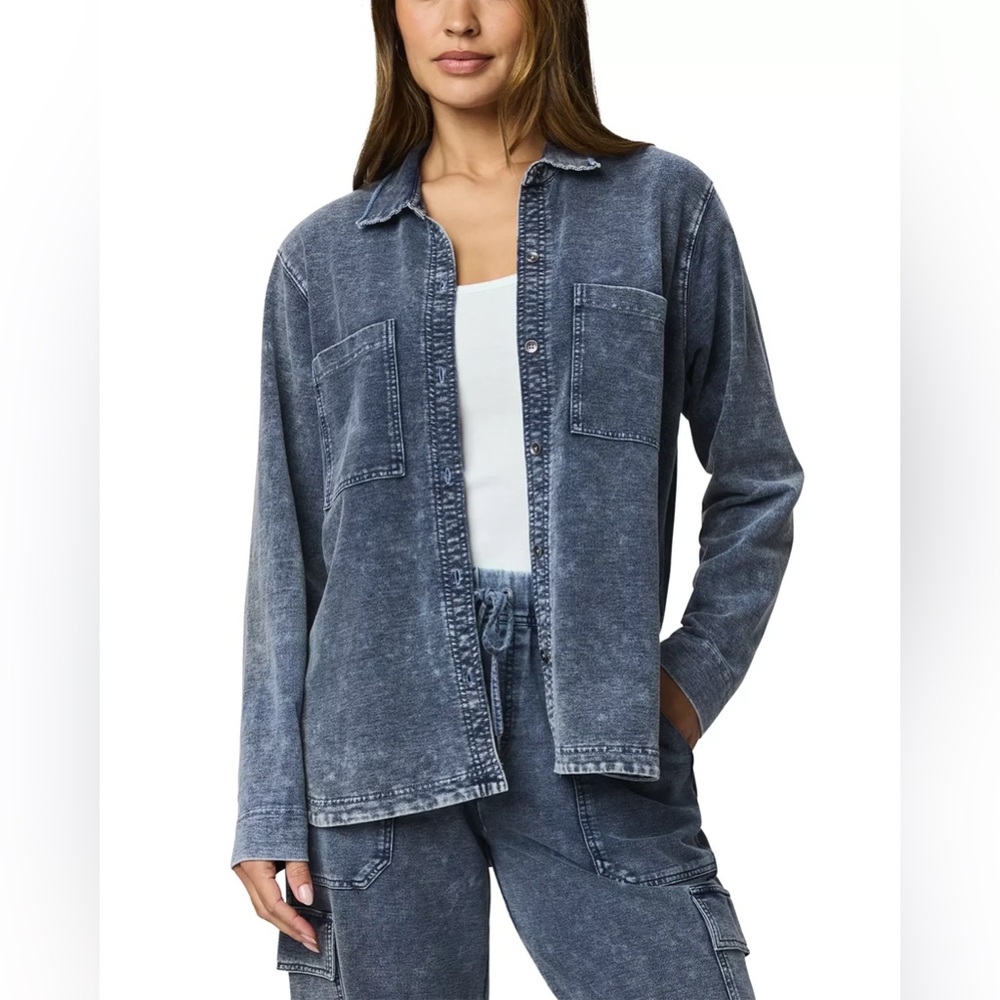 SPLENDID GWEN INDIGO TERRY BUTTON DOWN BNWT